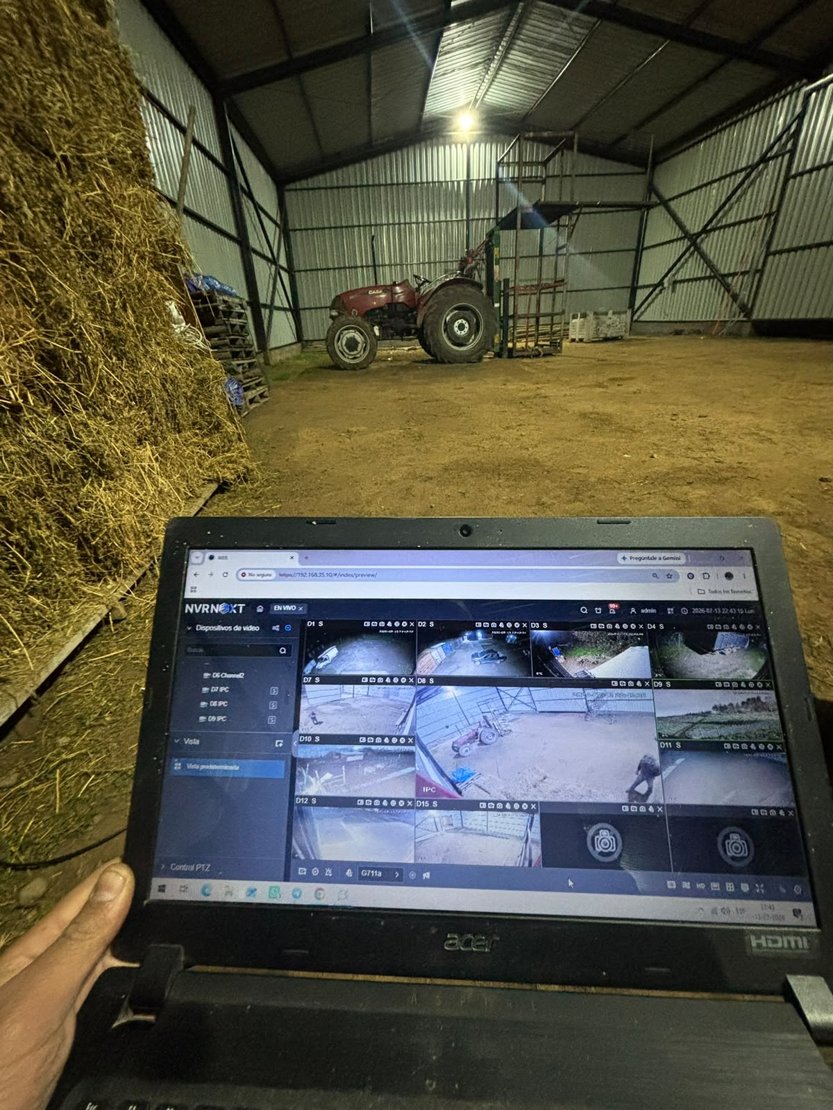 Prueba de videovigilancia en terreno